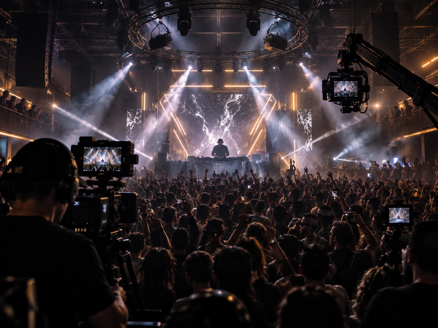 Multicam event production in a packed club
